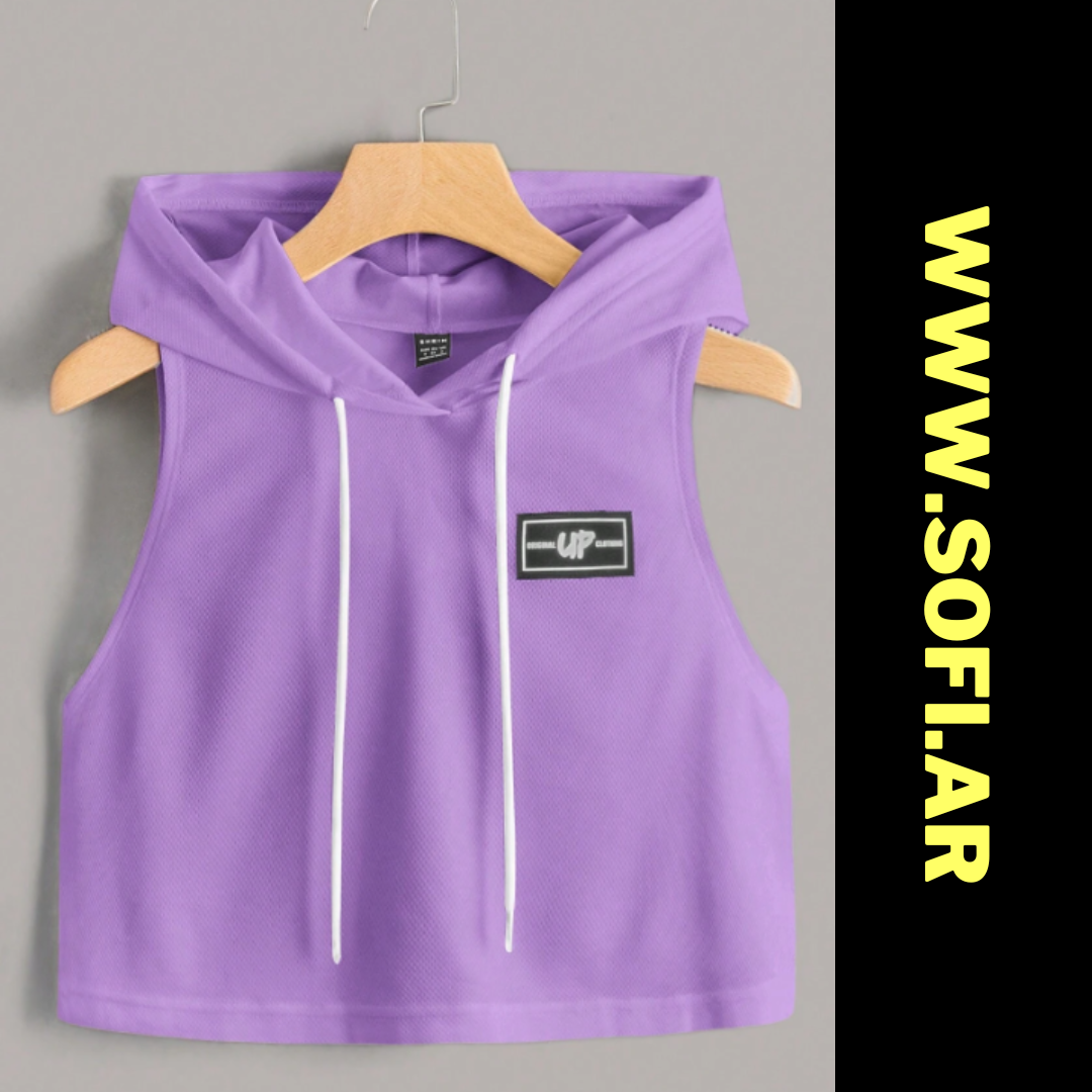 Musculosa con Capucha Lila SHEIN