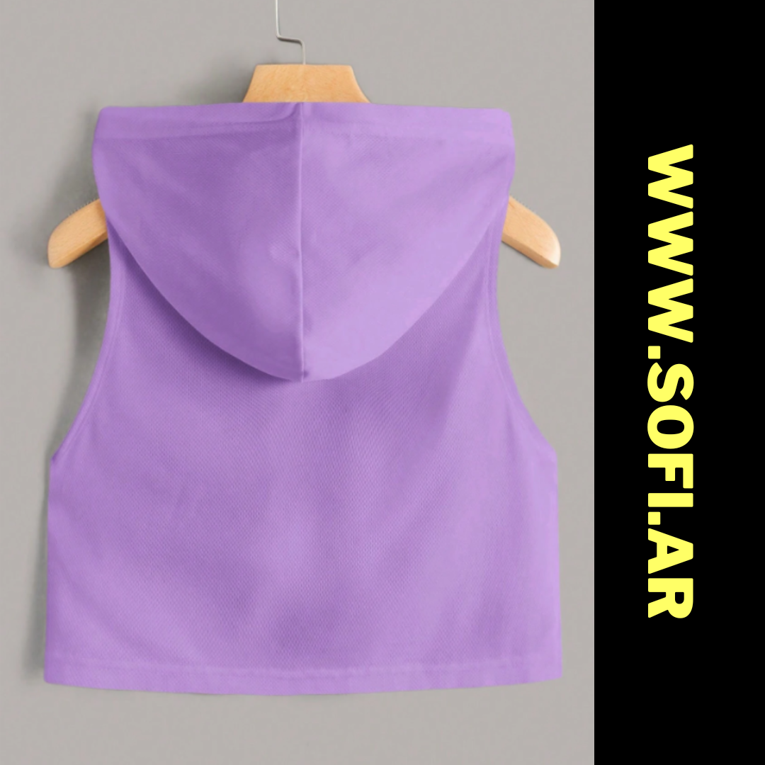 Musculosa con Capucha Lila SHEIN - Imagen 2