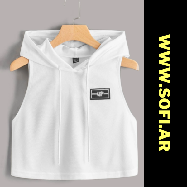 Musculosa con Capucha Blanca