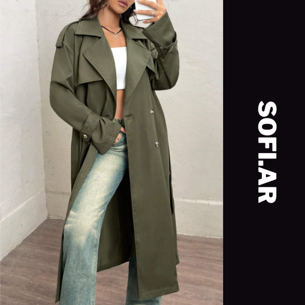 Trench verde SHEIN